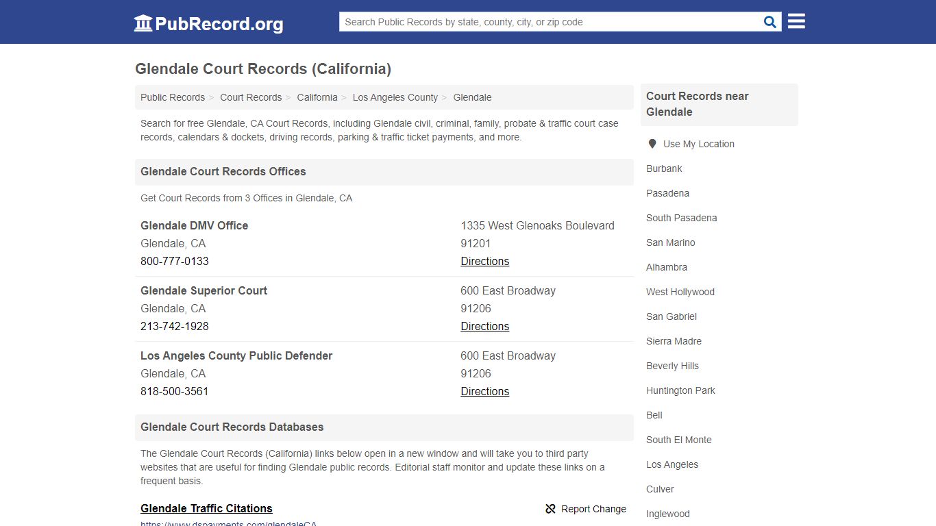 Free Glendale Court Records (California Court Records)